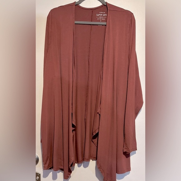 Torrid Sharkbite Hem Lightweight Cardigan Mauve Size 3 (22/24) GOOD CONDITION - Picture 1 of 3